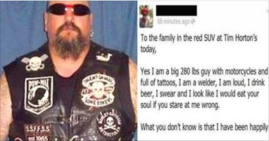 Screen Shot 2016 11 08 at 8.03.57 PM.png?resize=1200,630 - Tough-Looking Biker Responded To Rude Woman Who Called Him A 'Dirty Biker' On Facebook