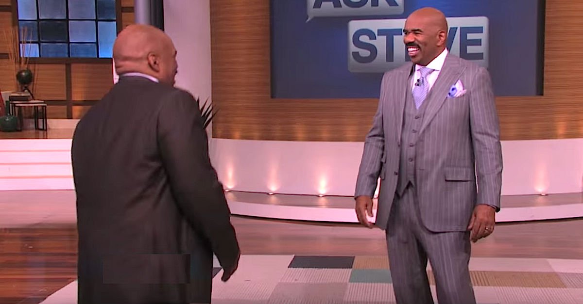 Screen Shot 2016 05 06 at 5.jpg?resize=412,232 - Guest Tells Steve Harvey He Has An ‘Identity Problem,’ But Steve Can’t Stop Laughing