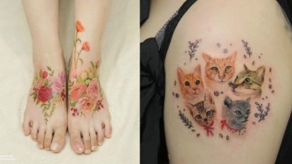beautiful watercolor paintings 412x232.jpg?resize=412,232 - Artist Enhances The Beauty Of Women With Tattoos That Mimic Watercolor Paintings On Skin