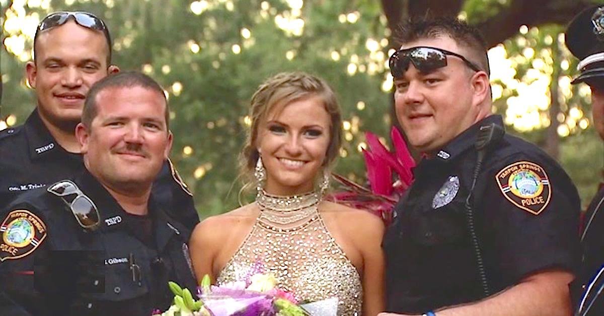 cops escort.jpeg?resize=1200,630 - Teen Loses Policeman Father, Mom Surprises Her With Heartwarming Escort To Prom