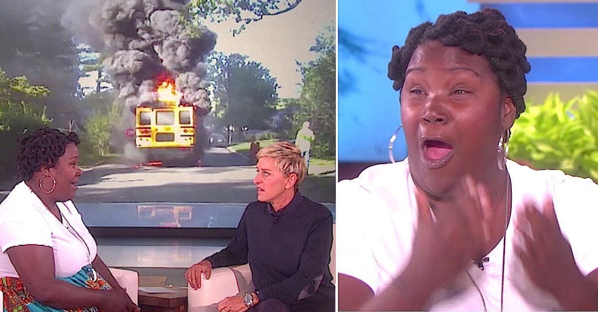 ellen bus fire.jpg?resize=1200,630 - Mom Saved 20 Kids From Burning Bus, Ellen DeGeneres Prepared Incredible Gift For Her!