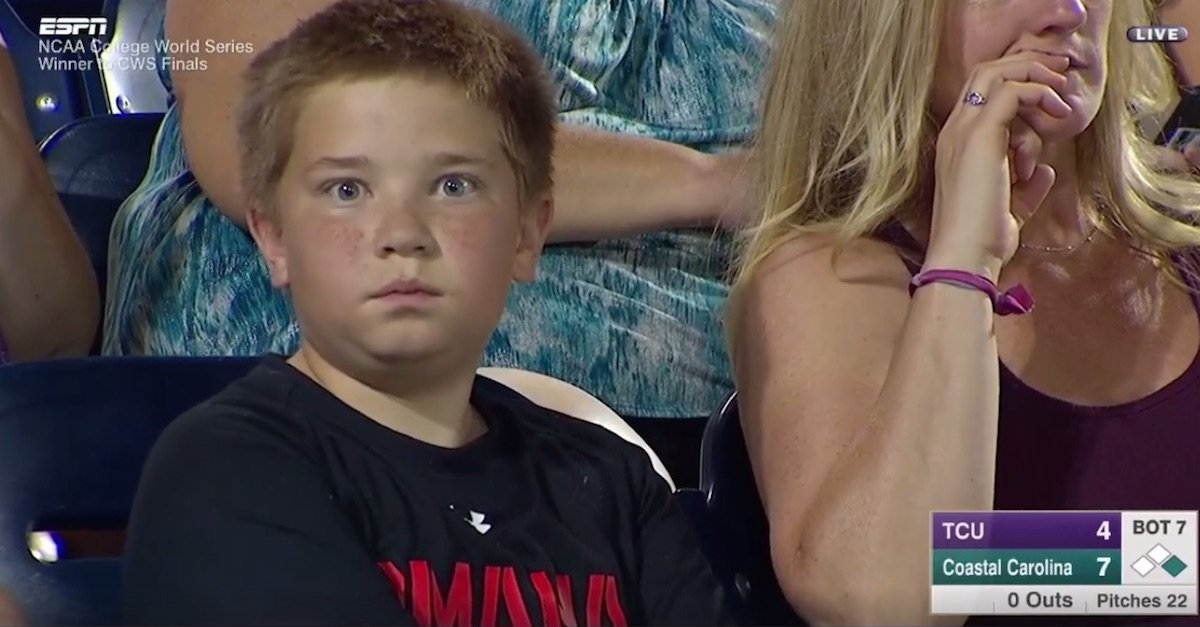 little troll.jpg?resize=412,232 - ESPN Sports Camera Spotted Young Boy At College Baseball Game, Anchors Couldn't Stop Laughing!
