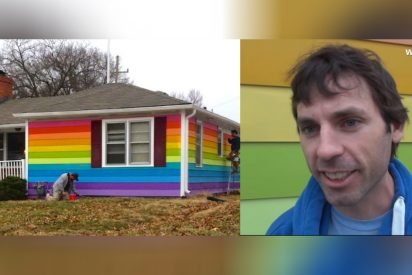 rainbow house against hatred 412x275.jpg?resize=412,275 - LGBT Supporter Painted His House In Rainbow Colors To Get Revenge At Nearby Church