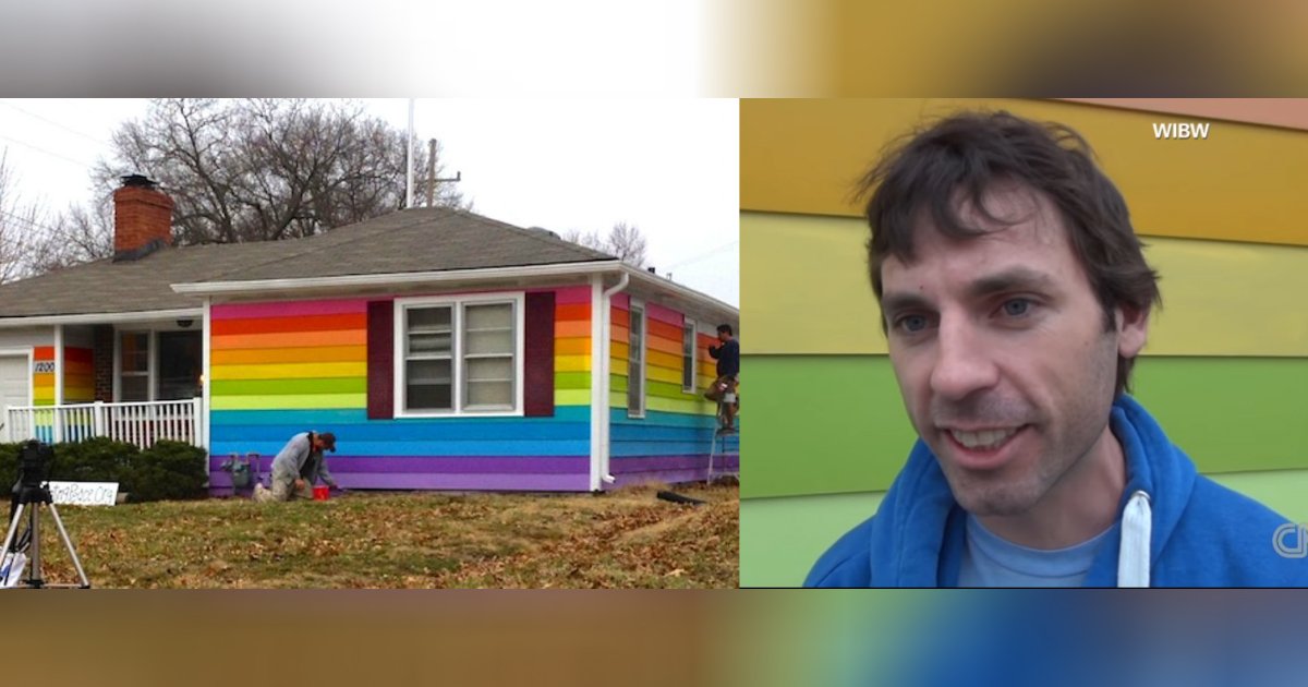 rainbow house against hatred.jpg?resize=1200,630 - LGBT Supporter Painted His House In Rainbow Colors To Get Revenge At Nearby Church