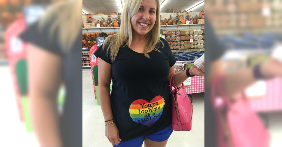 rainbowbump.jpg?resize=412,232 - Shopper Approached Pregnant Woman With Bold T-Shirt And They Started Sharing Stories With Each Other