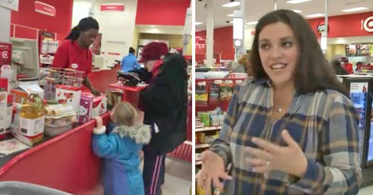 target cashier 1.jpg?resize=1200,630 - Elderly Woman Pays In Change And Holds Up The Line, Then A Woman Behind Wrote A Note To A Cashier