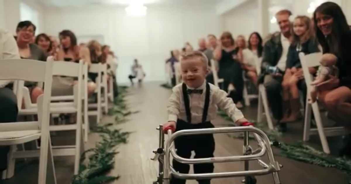baby aisle surprise.jpg?resize=1200,630 - Young Ring Bearer With Down Syndrome Proudly Walked Down The Aisle