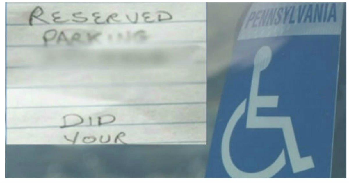 cover handicapped.jpg?resize=1200,630 - Mother Of Disabled Son Devastated After Stranger Left Cruel Note On Their Car