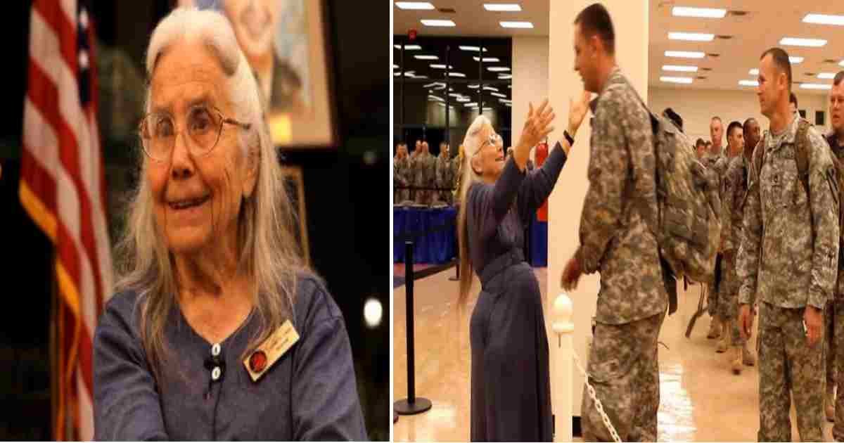 grandma hugs soldiers.jpg?resize=1200,630 - For 12 Years Grandma Hugged Every Soldier Before Deployment, But One Day She Wasn't There