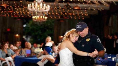 officers dance bride wedding 412x232.jpg?resize=412,232 - Bride Dedicated Front Seat To Her Late Father During Her Wedding Ceremony