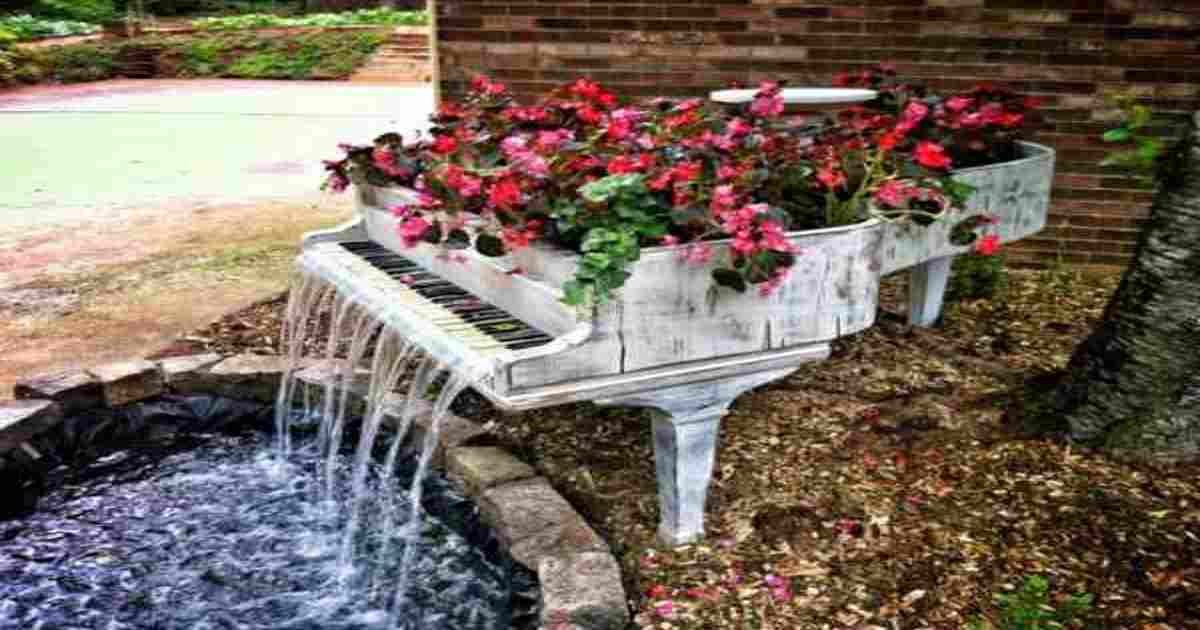 recycled furniture garden.jpg?resize=1200,630 - Woman Transformed Old Furniture Into Art Pieces With The Help Of Flowers