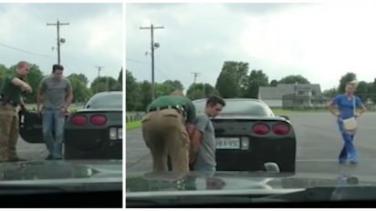 boyfriend pulled over surprise cover 412x232.jpg?resize=412,232 - Officer Pulled Over A Man And Made Him Kneel Down Before His Girlfriend - That's When The Man Proposed