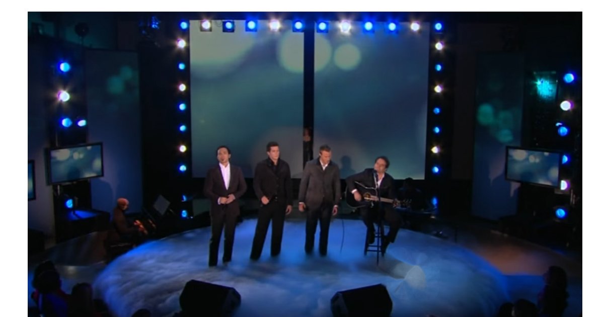 canadian tenors celine dion.jpg?resize=1200,630 - The Canadian Tenors Surprised By Their Idol Céline Dion Who Joined Them On Stage