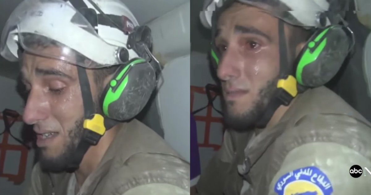 rescue worker saves baby.jpg?resize=1200,630 - Rescue Worker Broke Into Tears As He Pulled A Baby From Rubble In Syria During The War