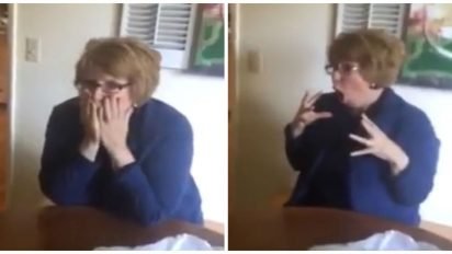 surprise mom freaks out cover 412x232.jpg?resize=412,232 - Daughter Surprised Parents With A Gift To Tell Them They Were Going To Be Grandparents