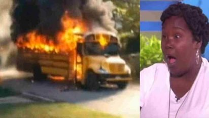 bus driver evacuate students flames 412x232.jpg?resize=412,232 - Bus Driver Risked Her Own Life To Save The Children After School Bus Caught On Fire