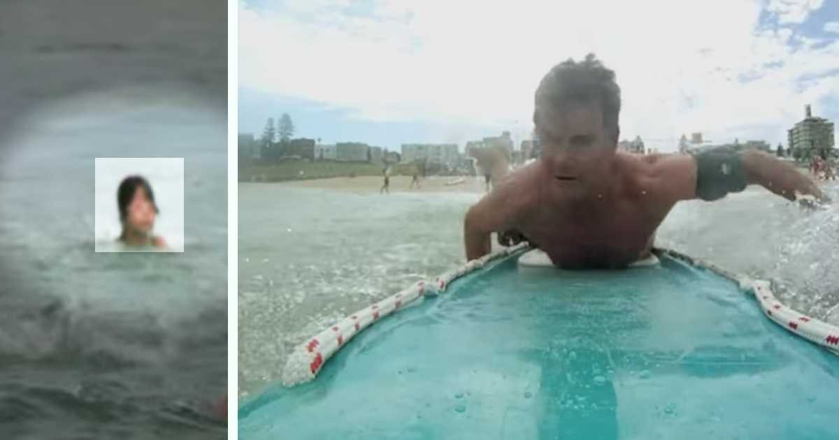 hero lifeguard saves girl r.jpg?resize=1200,630 - Strong Current Pulled Girl Into The Sea, Man Jumped On His Board And Came To The Rescue