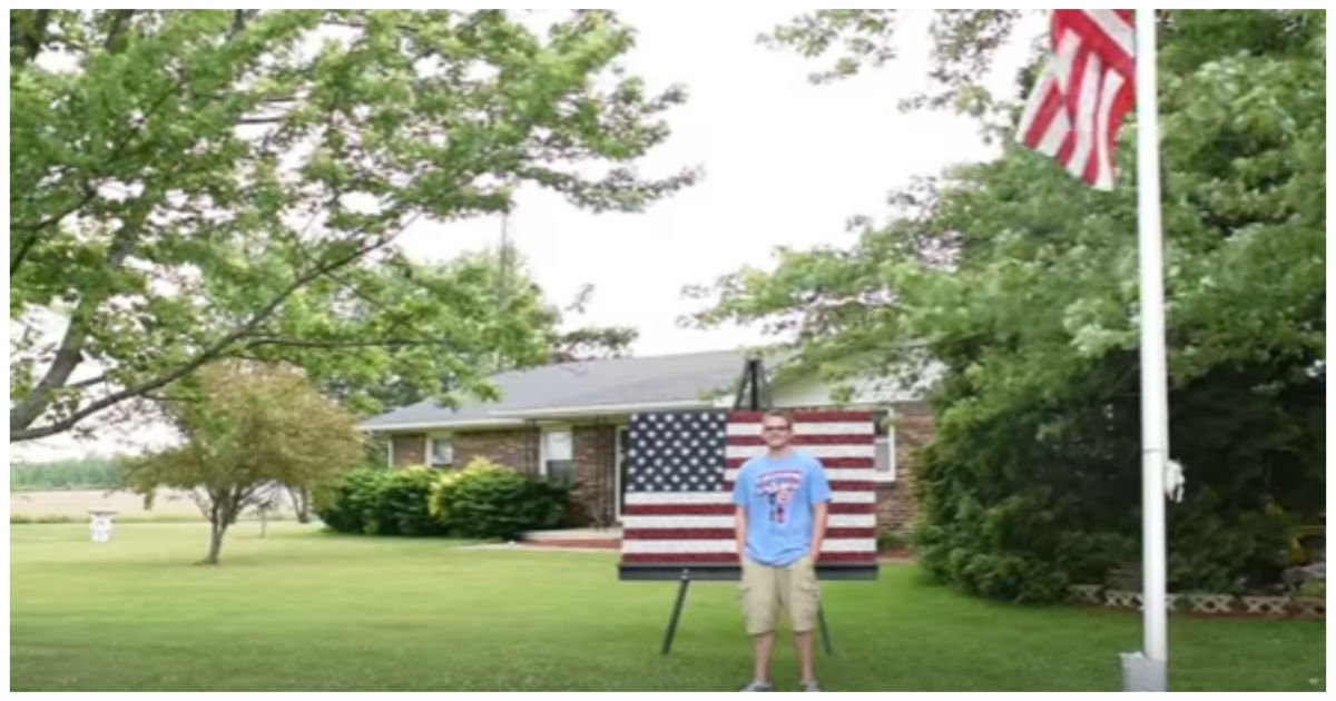 jacob flag cover 1.jpg?resize=1200,630 - Teen Takes Photo In Front Of The Flag And Posts It Online.. But People Are Shocked When They Zoom In!