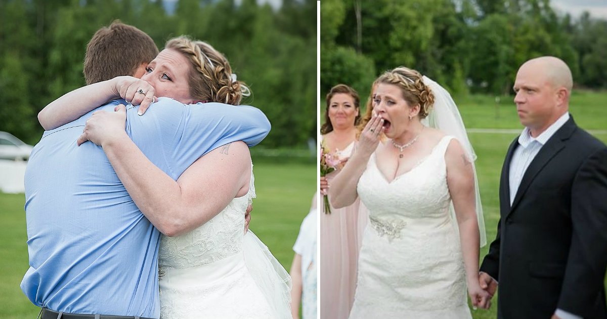 mom meets sons heart.jpg?resize=412,232 - Une mariée éclate en larmes dans les bras d'un autre homme lors de son mariage