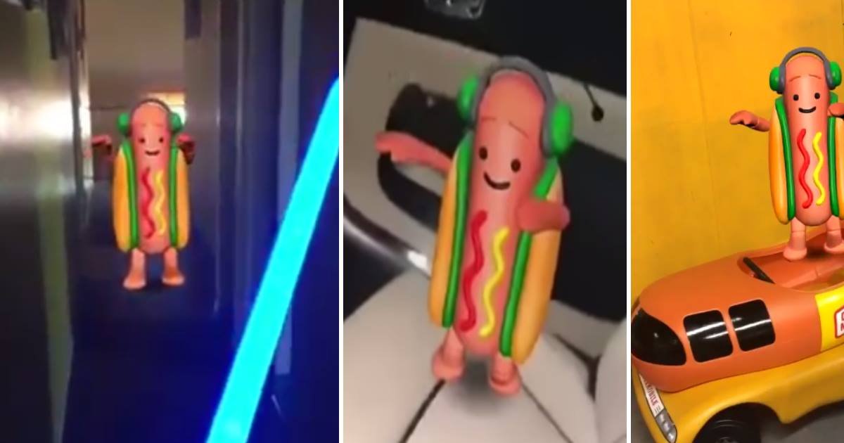 dancing hot dog car