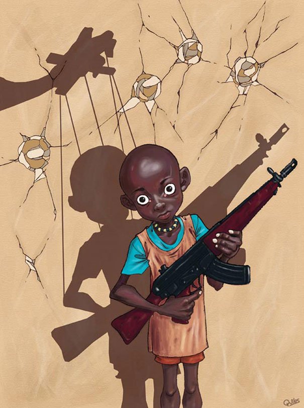 현대 사회의 '어두운 면'을 소름끼치게 표현한 일러스트 23장 controversial illustrations luis quiles gunsmithcat 17 - 현대 사회의 '어두운 면'을 소름끼치게 표현한 일러스트 23장