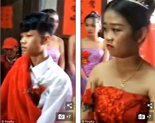 中国13才の夫婦