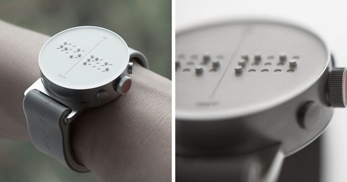 blind people braille smartwatch dot fb3  700 png.jpg?resize=412,275 - Blinds Can Feel Messages on SCREEN: World’s First Braille Smartwatch