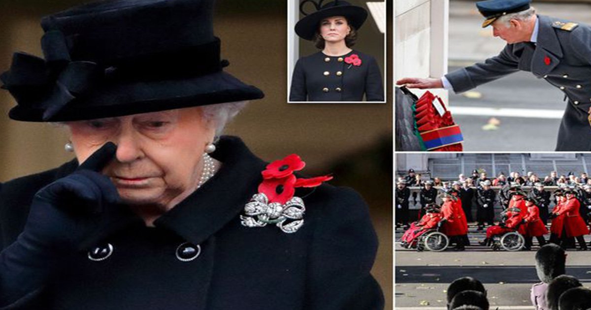 ec8db8eb84ac15.jpg?resize=1200,630 - Queen Wipes Tears As She Hands Over The Duty Of Wreath-Laying To Prince Charles On Remembrance Day