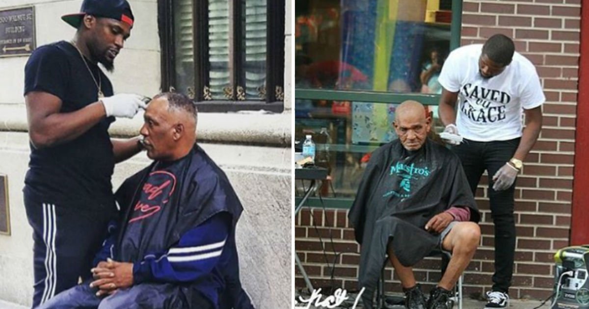 haircutfin 2.jpg?resize=412,232 - Homem que corta de graça cabelos de moradores de rua ganha barbearia