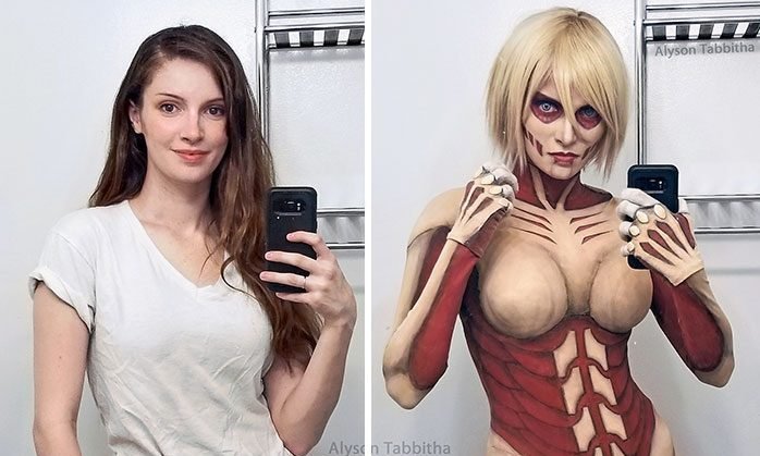 video game anime cosplay alyson tabbitha 1 5953aadfe0a39  700 e1511279806666.jpg?resize=648,365 - A Woman Can Transform Herself Into Literally Anyone!