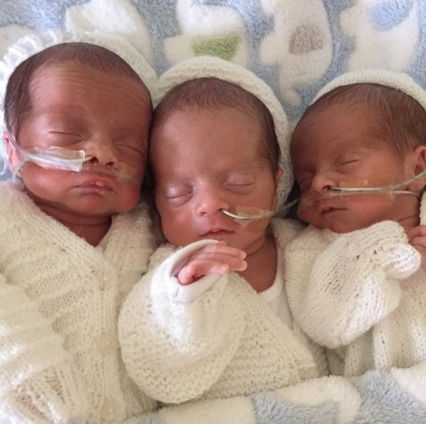 Mother Gave Birth To Identical Triplets Who Were Born Prematurely ...