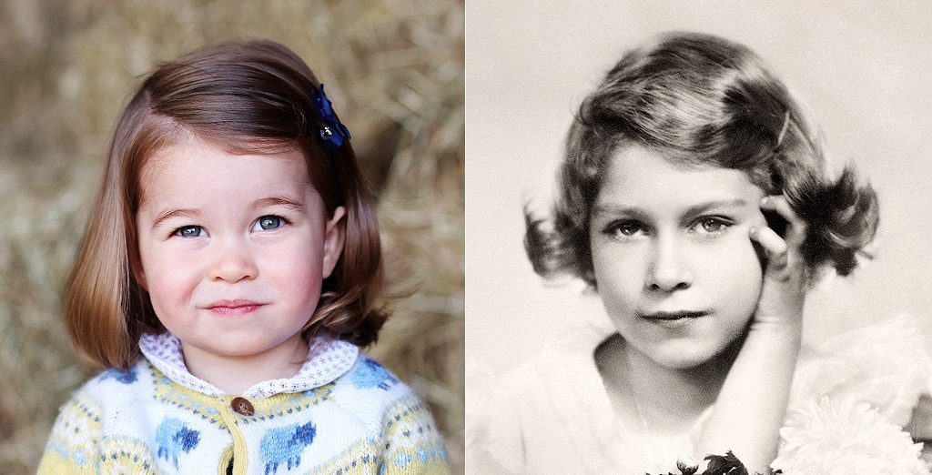 d874b2b0c697bb46c11530e980647aa9 e1515570245475.jpg?resize=412,232 - Princesa Charlotte é muito parecida com a Rainha Elizabeth II quando pequena