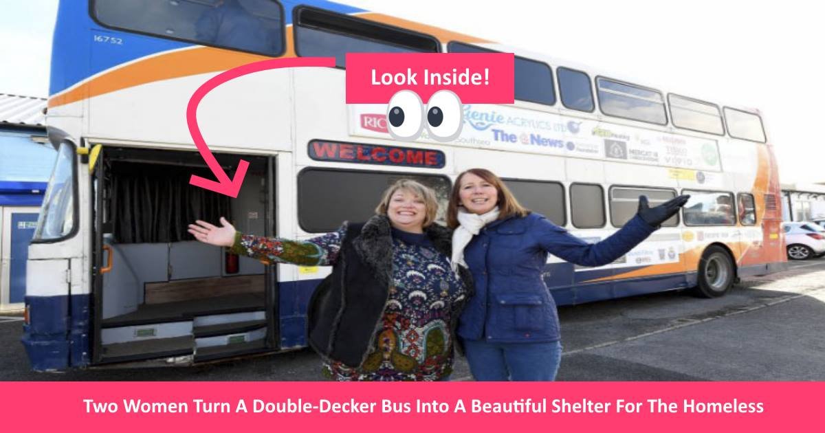 doubledeckerbus.jpg?resize=1200,630 - Two Women Transformed A Double-Decker Bus Into A Beautiful Shelter For The Homeless