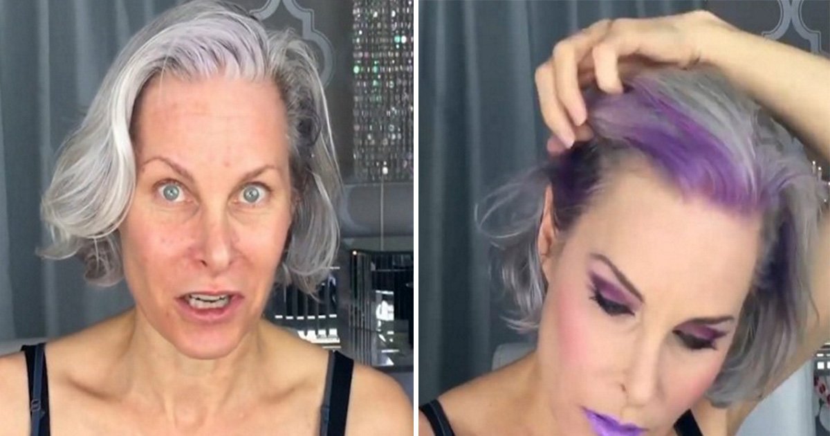 ec8db8eb84ac1 19.jpg?resize=412,232 - Woman Added Purple Streaks To Her Gray Hair To Make Her Look Younger