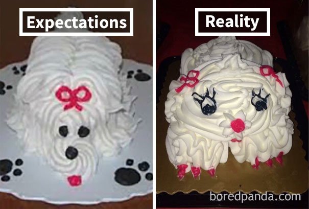 Ordered Cake On Left, Received Cake On Right Ordered Cake On Left, Received Cake On Right