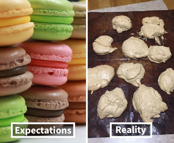 My Dad Said He'd Made Macarons. Expectation Vs. Reality. Still Tasted Divine Though My Dad Said He