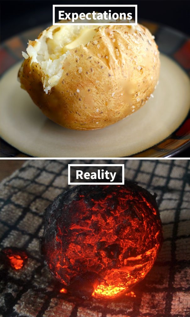 I'm No Cook But I Didn't Expect To Screw Up A Baked Potato I