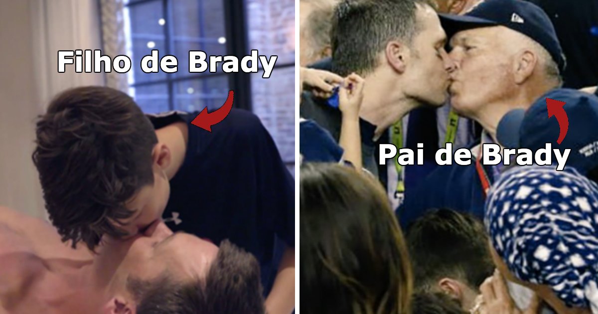 bradt.jpg?resize=1200,630 - Tom Brady beija o filho de 11 anos nos lábios e vira alvo de polêmica