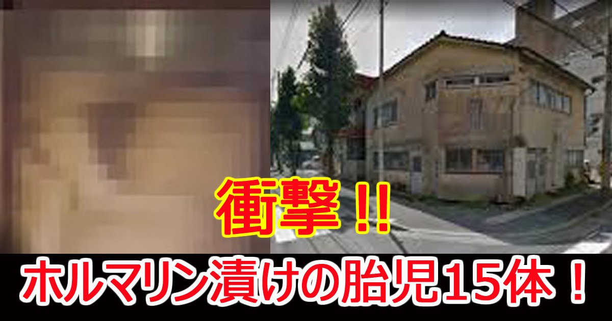 horumarintaizi.jpg?resize=412,232 - 恐怖！廃業の産婦人科からホルマリン漬けの胎児が15人発見される