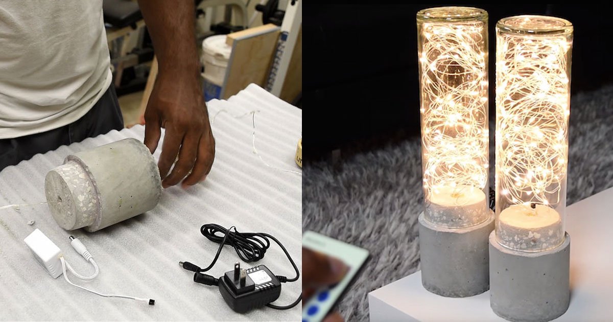 Decorate Your Room Using This Diy Concrete Lamp Led String Lights