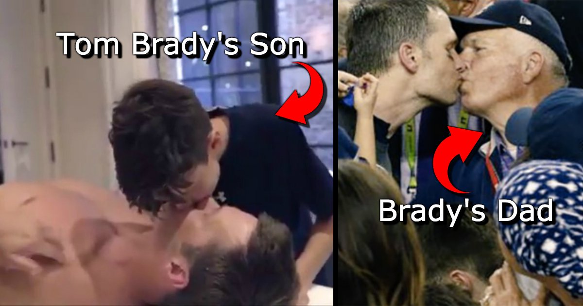 untitled 76.jpg?resize=1200,630 - [Vidéo] Le quaterback Tom Brady embrasse son fils sur la bouche et choque les téléspectateurs