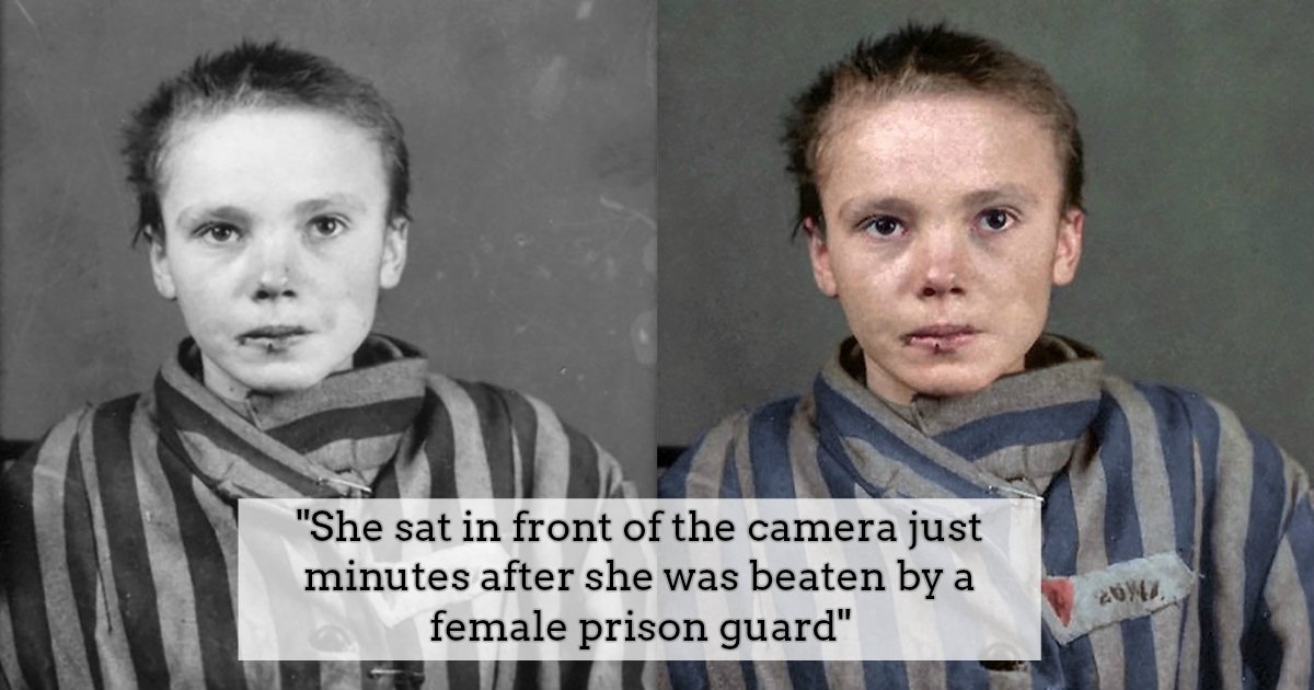 1 279.jpg?resize=1200,630 - Colorized Pictures Of 14-Year-Old Polish Prisoner In Auschwitz Released To The Public