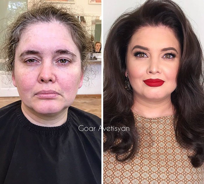 Goar a vu cette femme de façon inattendue et voulait lui donner une transformation de maquillage qu'elle n'oublierait pas