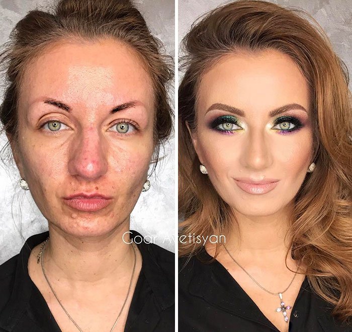 Make Up Transformation sur la peau grasse