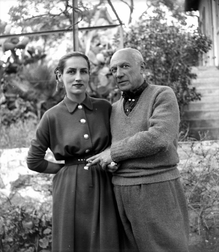 UNSPECIFIED - 1951: Pablo Picasso and Francoise Gillot, by 1952. LIP-1069-007. (Photo by Lipnitzki/Roger Viollet/Getty Images)