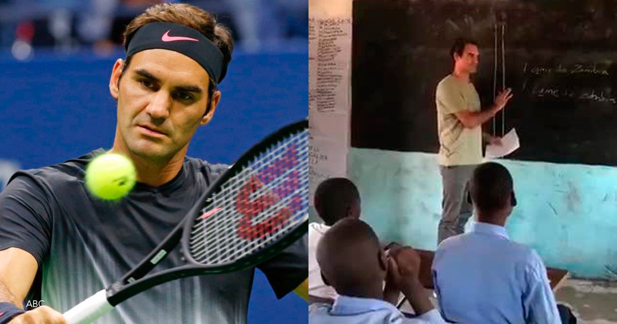 1 casdf.png?resize=412,275 - Roger Federer visitó a niños en Zambia y hasta dio clases en una escuela