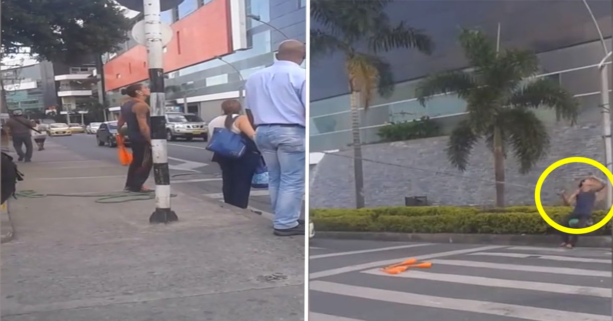 1ec8db8eb84ac 8.jpg?resize=412,275 - Man Crosses Street After Traffic Stops. But When He Ties Rope to Pole—Everyone's Amazed