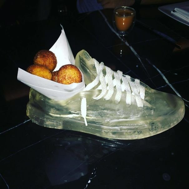 Fritters Served In A Gelatin Shoe