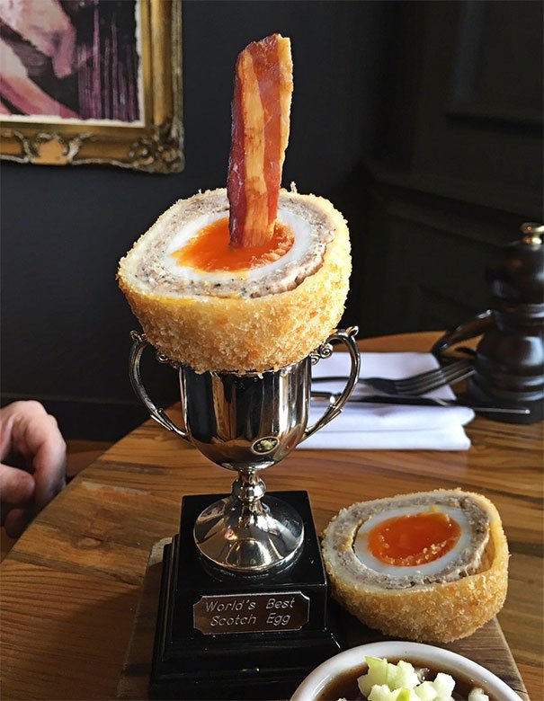 The Guy At The Table Next To Me Has Just Been Served The Most Sensational Scotch Egg. It Comes In A Trophy