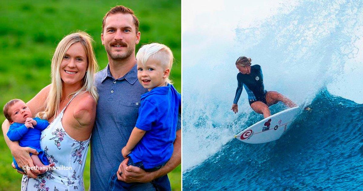 cover22surf.jpg?resize=1200,630 - Luego de 14 años de haber perdido el brazo por un tiburón, esta surfista profesional le da la bienvenida a su segundo hijo